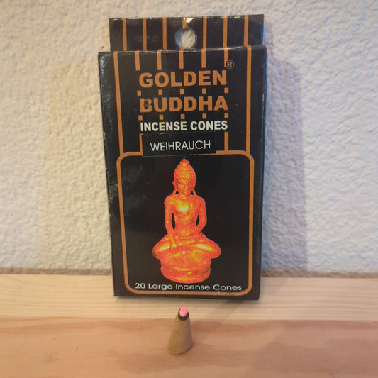 Golden Buddha Incense Cones: Hand-rolled for meditation and authentic fragrance