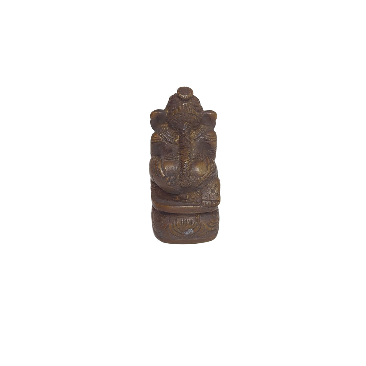 Ganesh Statue aus Messing: Handgeschmiedet und patiniert im traditionellen Gussverfahren – Ansicht 2 | orientcrafts