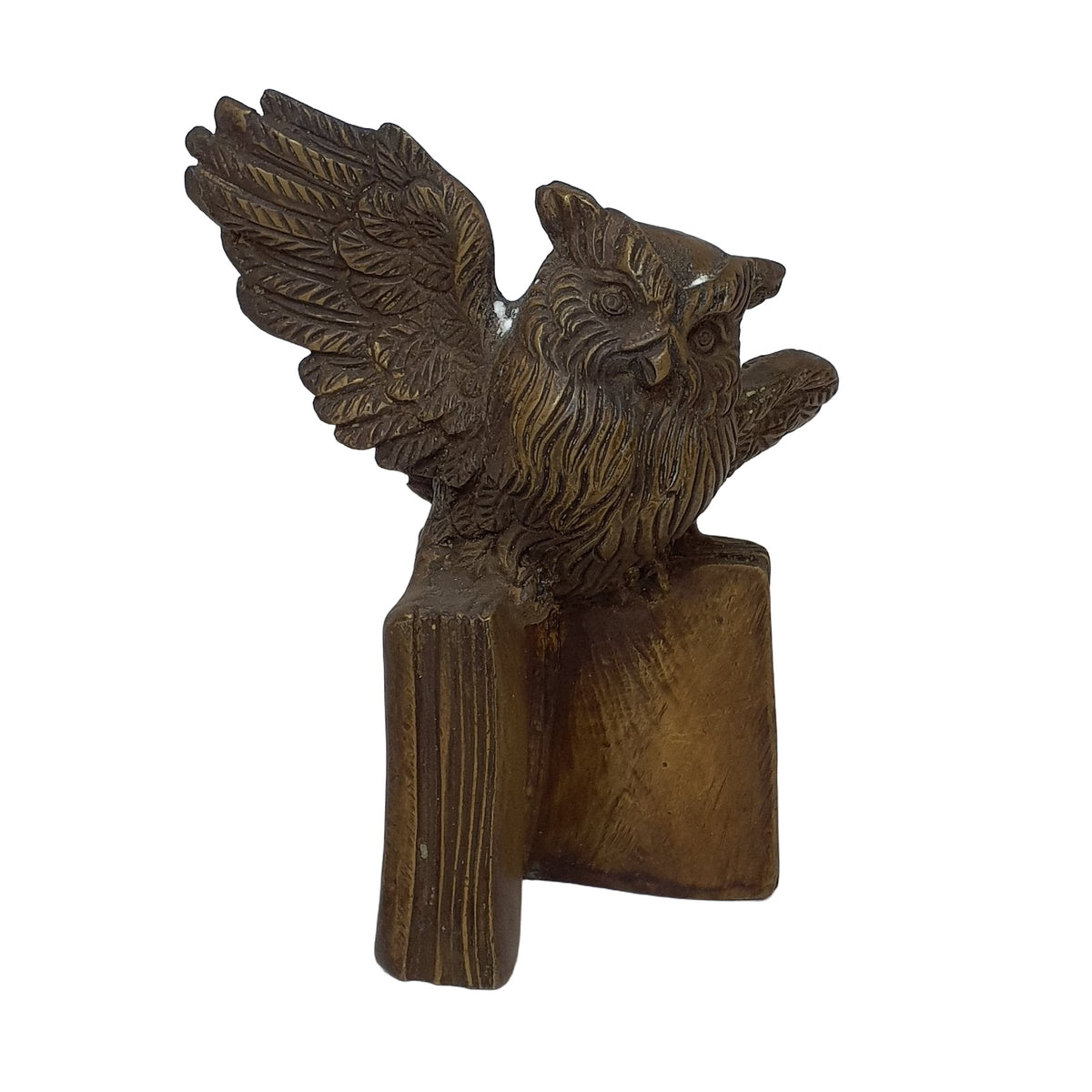 Eule auf Buch: Messing-Statue, handgeschmiedet – Symbol für Wissen und Weisheit | orientcrafts
