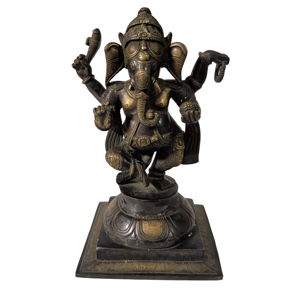 Ganesha Statue Messing Bronze-Patina (34 cm) – Edle Hindu-Figur & Deko | orientcrafts