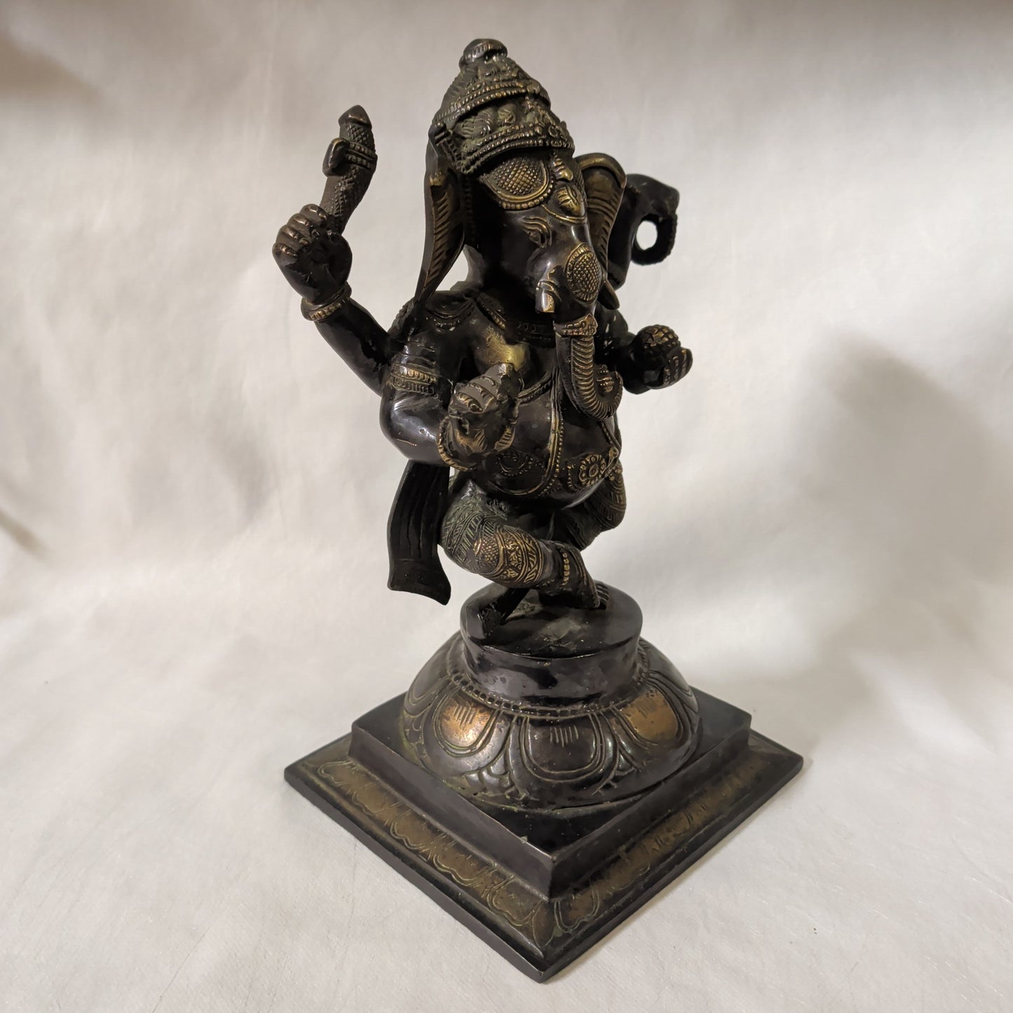 Ganesha Statue Messing Bronze-Patina (34 cm) – Edle Hindu-Figur & Deko