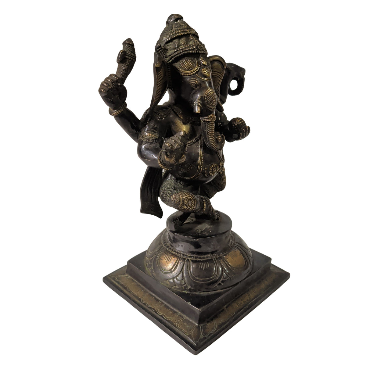 Ganesha Statue Messing Bronze-Patina (34 cm) – Edle Hindu-Figur & Deko – Ansicht 3 | orientcrafts