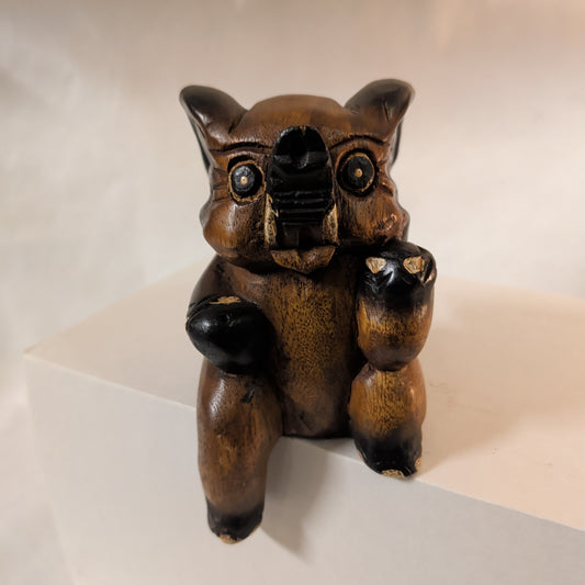 Teakholz Elefant für Buchstützen & Regale (14 cm) – Massiver Holz-Glücksbringer