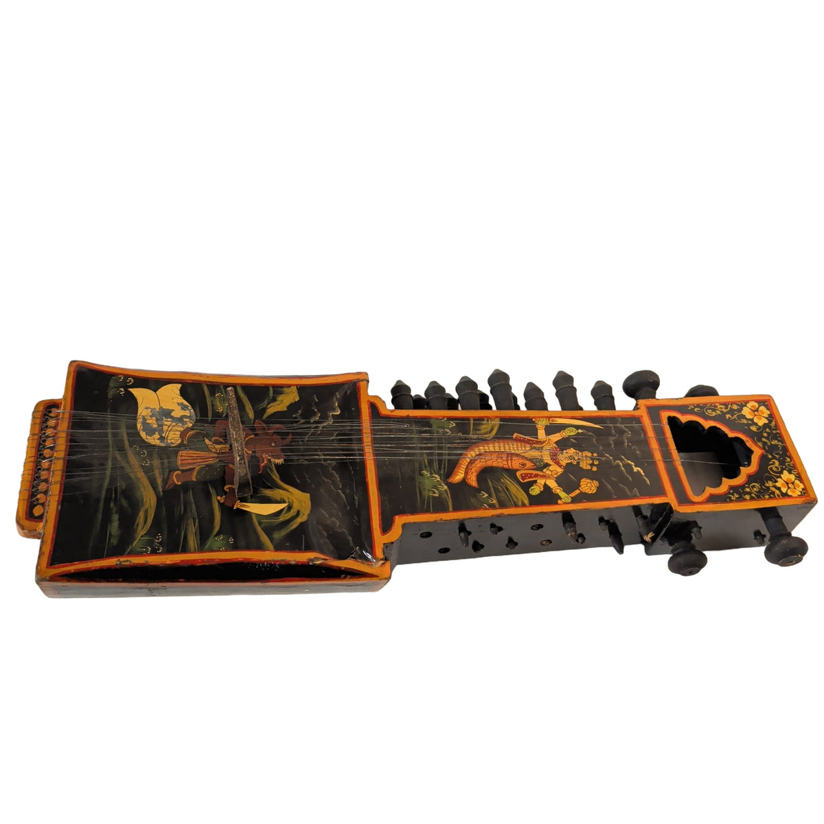 Antike Sarangi aus Holz (54 cm) – Handbemaltes Indisches Streichinstrument (Vintage) | orientcrafts