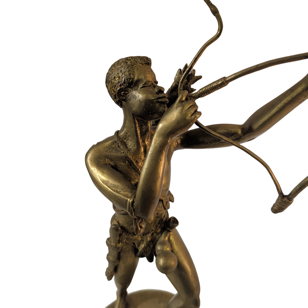 Afrikanischer Bogenschütze aus Messing (48 cm) – Geschmiedete Figur & Unikat – Ansicht 2 | orientcrafts