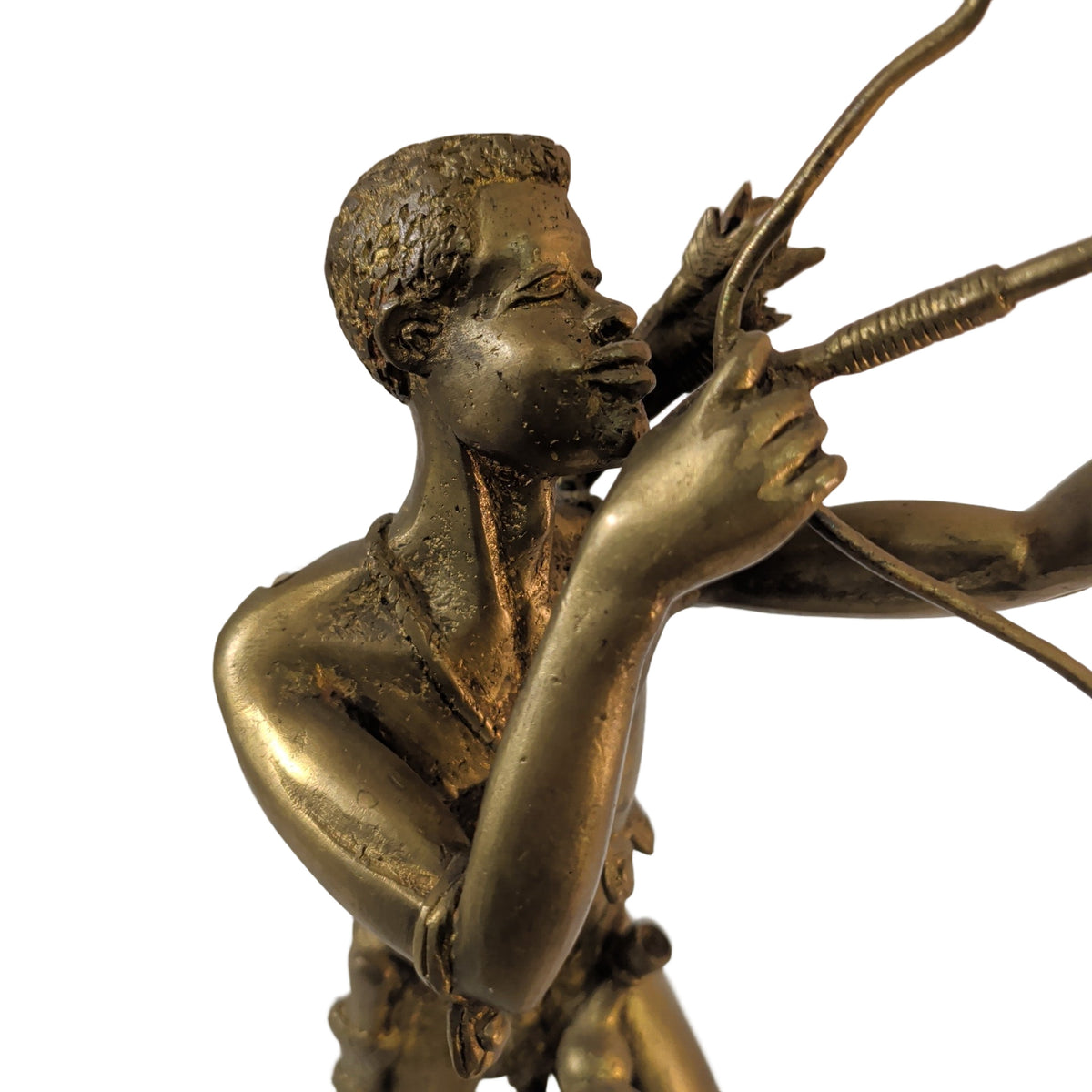 Afrikanischer Bogenschütze aus Messing (48 cm) – Geschmiedete Figur & Unikat – Ansicht 3 | orientcrafts