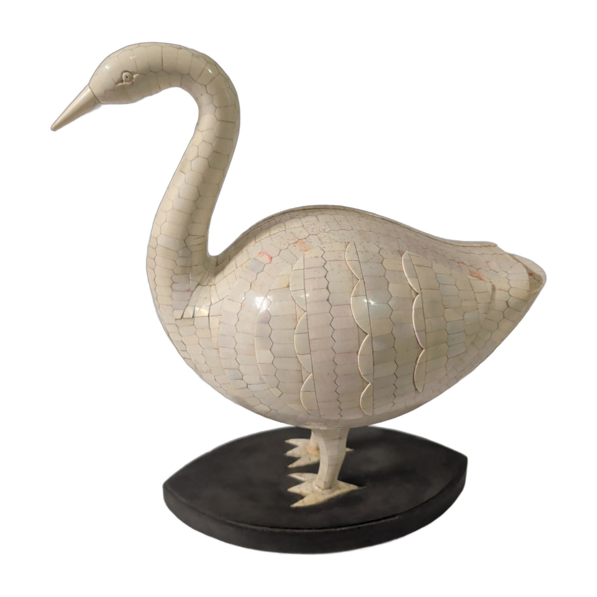 Schwan, Plättchenmosaik – schwarzer Sockel, 37 cm | orientcrafts