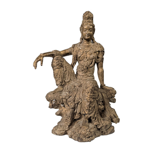Quan Yin aus Bronze – sitzend, Vintage – Ansicht 2 | orientcrafts