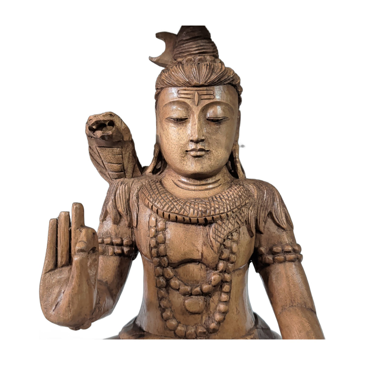 Shiva aus Holz – handgeschnitzt, sitzend – Ansicht 2 | orientcrafts
