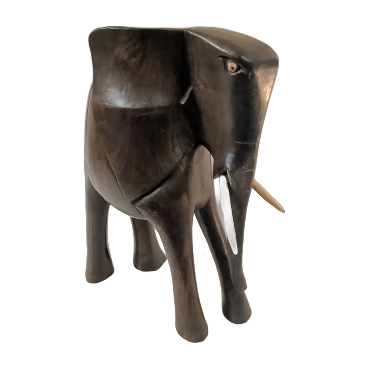 Elefant aus dunklem Holz – handgeschnitzt, ca. 40 cm – Ansicht 3 | orientcrafts