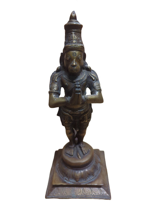 Hanuman Statue aus Messing: Symbol für Mut, Stärke und spirituelle Hingabe – Ansicht 2 | orientcrafts