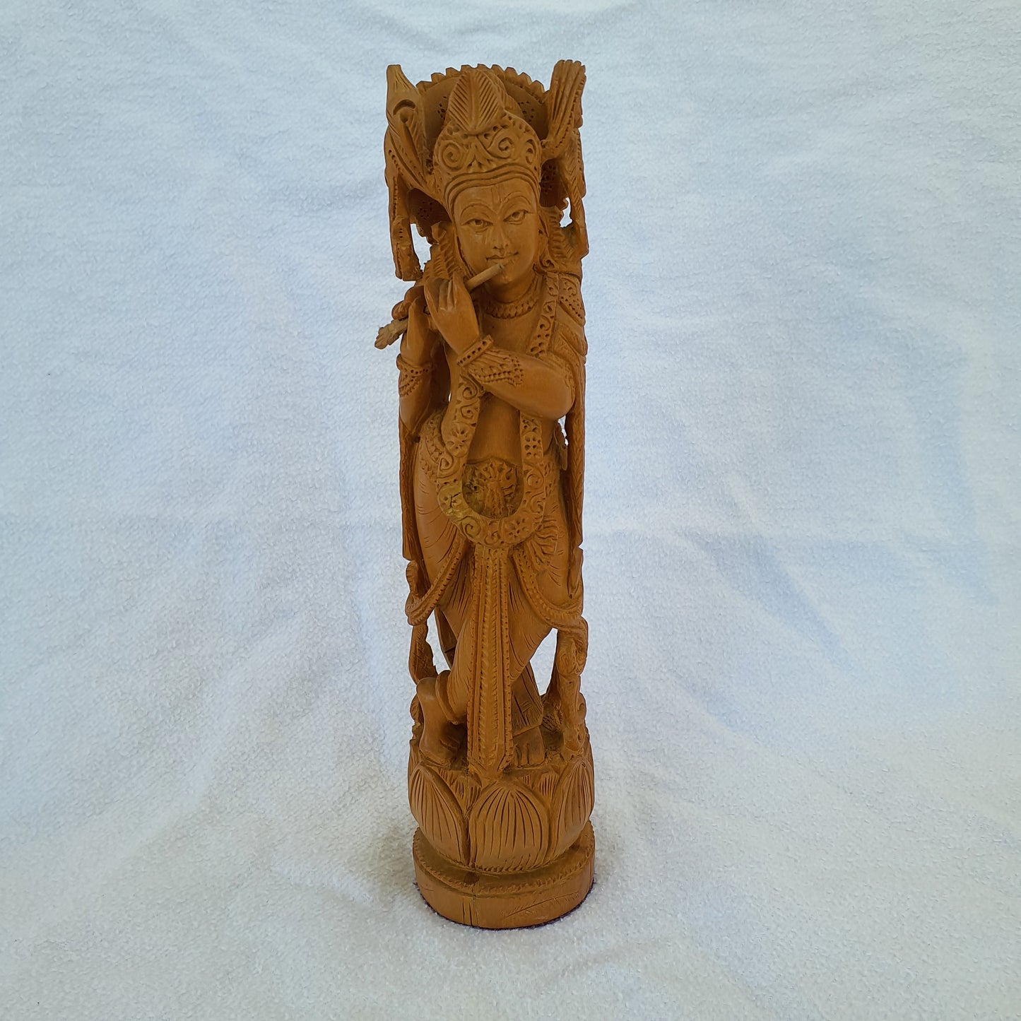 Krishna deity carved from sandalwood: Wonderful carving with spiritual aura