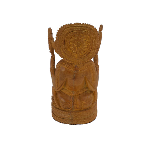 Ganesha-Figur aus Sandelholz: Kunstvoll geschnitzt mit spiritueller Tiefe – Ansicht 2 | orientcrafts