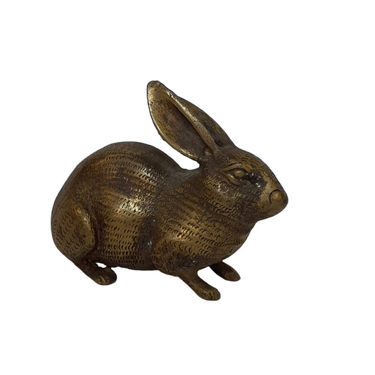 Hase-Statue aus Messing: Handgeschmiedet und patiniert im traditionellen Gussverfahren – Ansicht 2 | orientcrafts