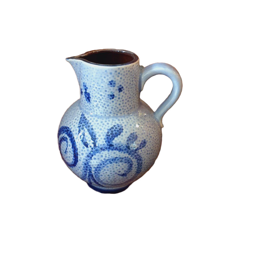 Klassischer Keramik-Bembel mit Becher: Zeitloses Set mit blauem Dekor – Ansicht 2 | orientcrafts
