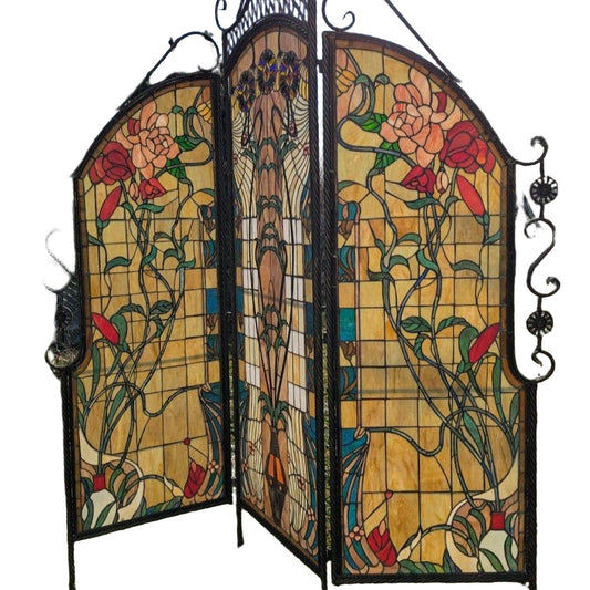 Tiffany-Raumteiler: Exklusives Lichtspiel mit geschmiedetem Metallrahmen – Ansicht 2 | orientcrafts