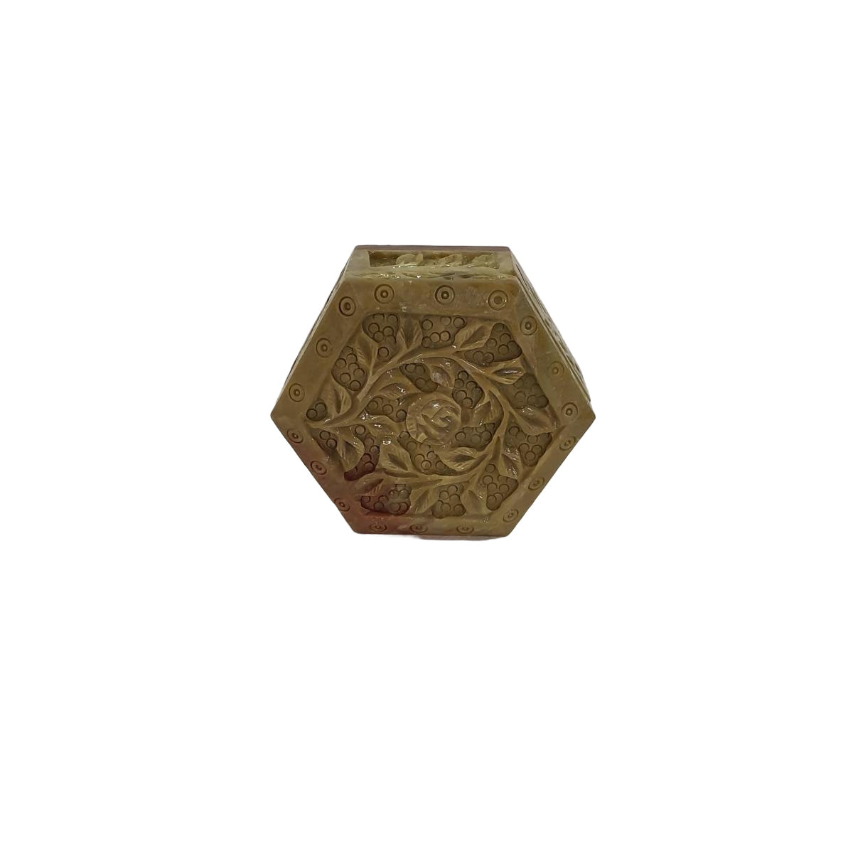Speckstein Schmuckdose Blumen – Handgeschnitzte Steinbox 8x8 cm | orientcrafts