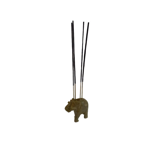 Elefant Räucherstäbchenhalter aus Speckstein: Handgeschnitztes Dekorationsstück – Ansicht 2 | orientcrafts