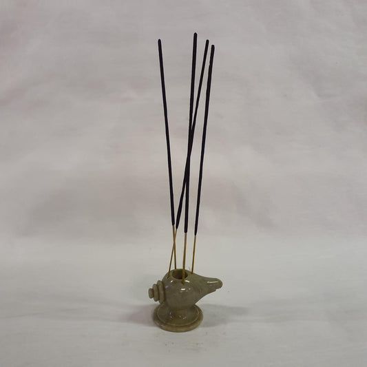 Incense stick holder, soapstone, India – Hand-carved, 6 cm