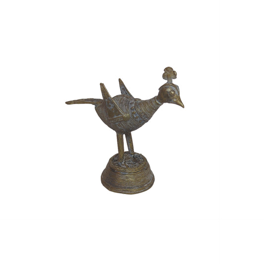 Antike Indische Pfauenfigur: Gelötete Bronzedraht-Statue mit zeitloser Eleganz – Ansicht 2 | orientcrafts