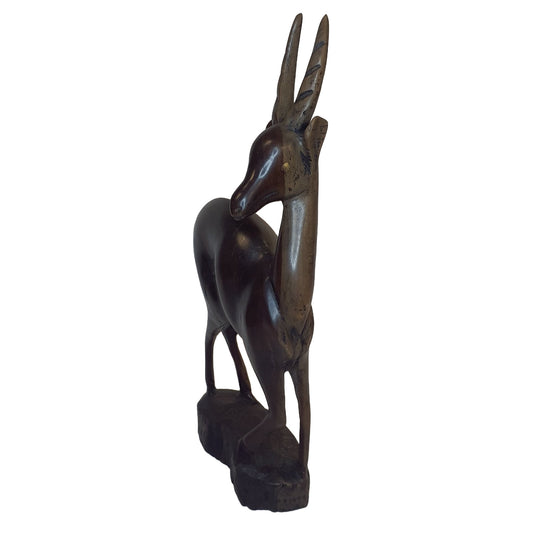 Gazellen-Statue aus Ebenholz: Handgeschnitztes Unikat in edlem Naturmaterial – Ansicht 2 | orientcrafts