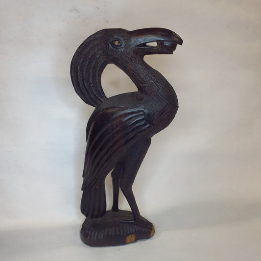 Ebony bird carving: A hand-carved, impressive, one-of-a-kind piece