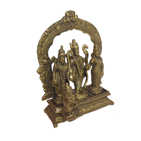 Lord Ram Darbar Statue aus Messing: Handgeschmiedetes Unikat im Wachsausschmelzverfahren – Ansicht 2 | orientcrafts