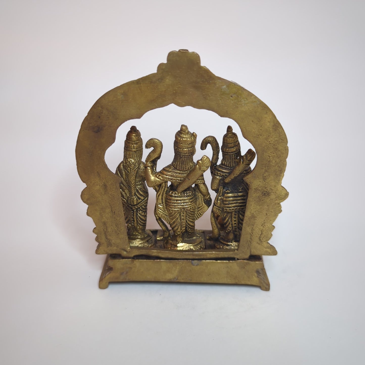 Lord Ram Darbar Statue in Brass: Hand-forged, unique piece using the lost-wax casting process