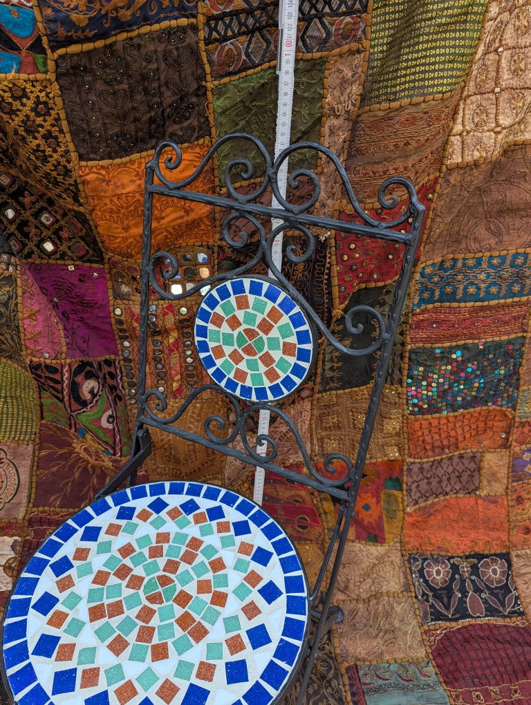 Oriental mosaic chair from Morocco: Luxurious one-of-a-kind piece with handcrafted artistry