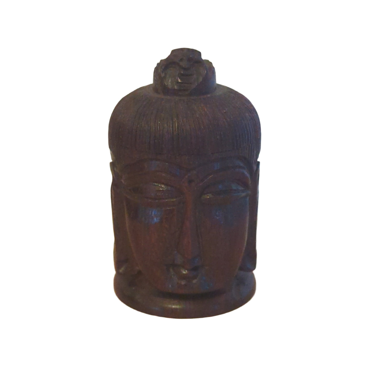 Pillendose Buddha Kopf aus Mahagoni: Handgeschnitztes, praktisches Reise-Accessoire | orientcrafts