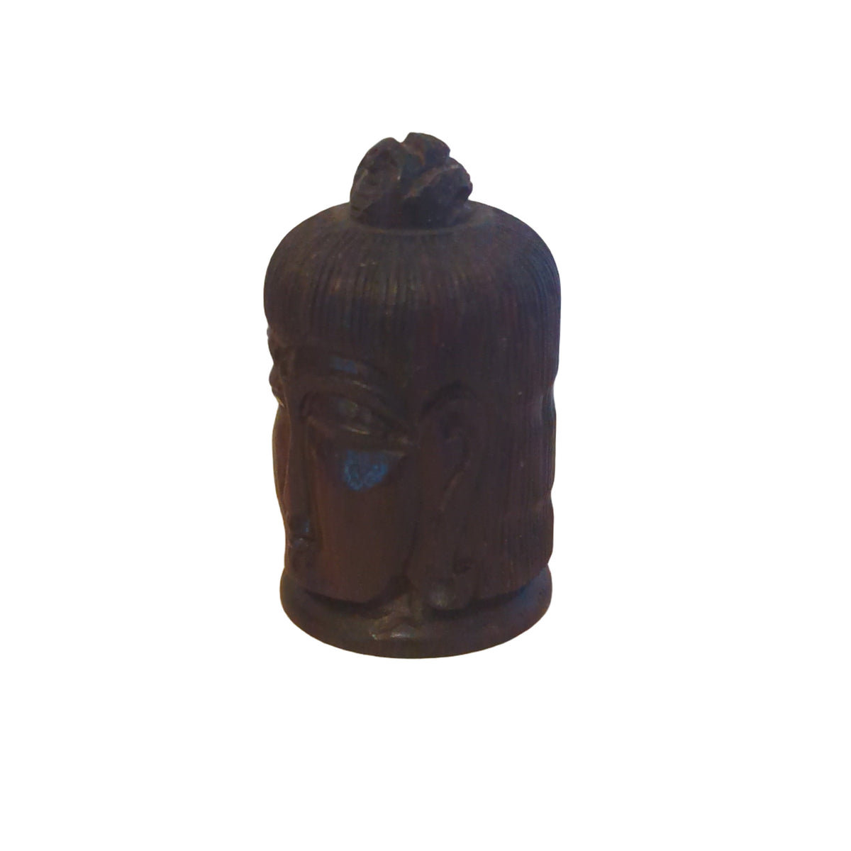 Pillendose Buddha Kopf aus Mahagoni: Handgeschnitztes, praktisches Reise-Accessoire – Ansicht 3 | orientcrafts