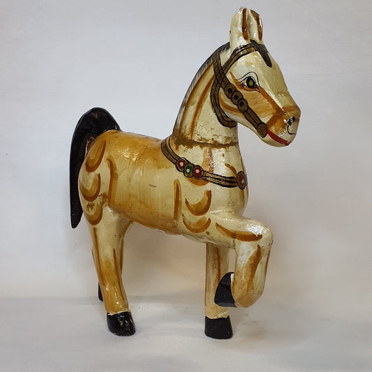 Wooden horse figurine, hand-painted – decorative unique piece, 20 cm