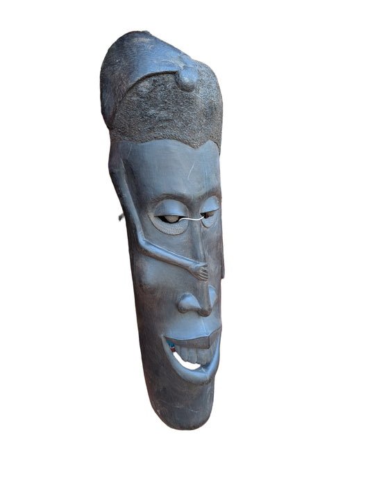 Afrikanische Maske aus Ebenholz: Handgeschnitztes Unikat mit kultureller Tiefe – Ansicht 2 | orientcrafts