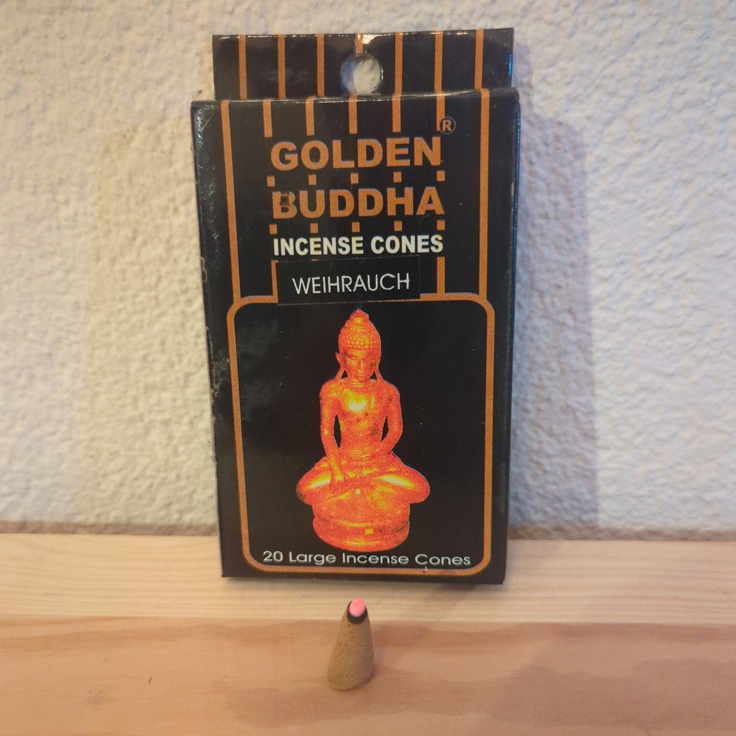 Golden Buddha Incense Cones: Hand-rolled for meditation and authentic fragrance