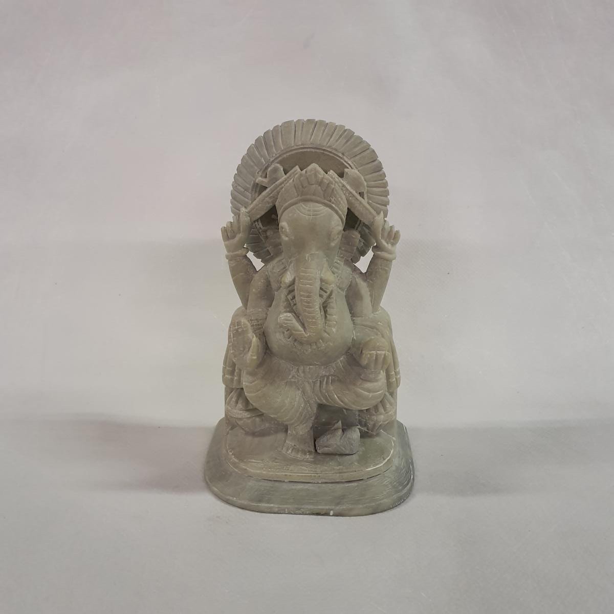 Ganesha statue made of soapstone: Hand-carved symbol of good fortune and new beginnings