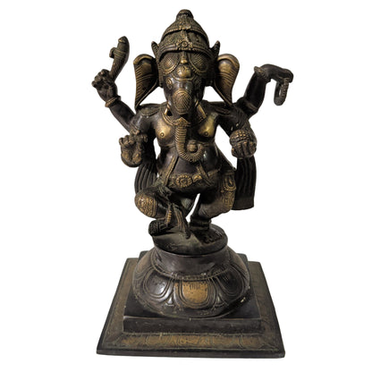 Ganesha Statue Messing Bronze-Patina (34 cm) – Edle Hindu-Figur & Deko | orientcrafts