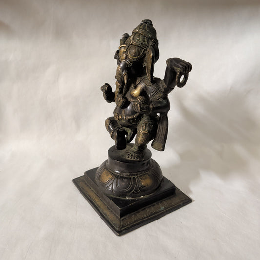 Ganesha Statue Messing Bronze-Patina (34 cm) – Edle Hindu-Figur & Deko