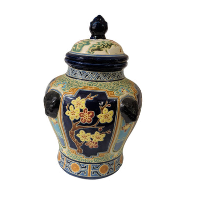 B-Ware Vase mit Deckel (40 cm) – Blumen-Motive & Antik-Charme (Repariert) – Ansicht 3 | orientcrafts
