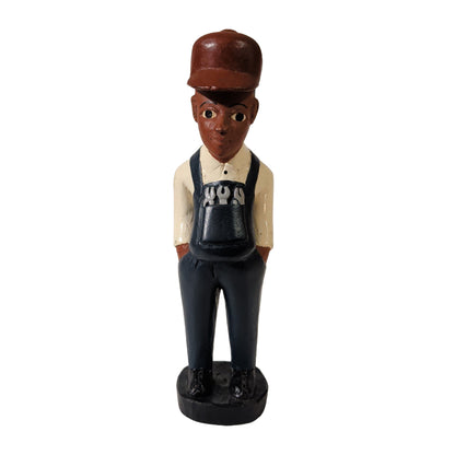 Vintage Kolonial-Figur Mann (31,5 cm) – Handgeschnitzte & Bemalte Afrika-Holzstatue | orientcrafts