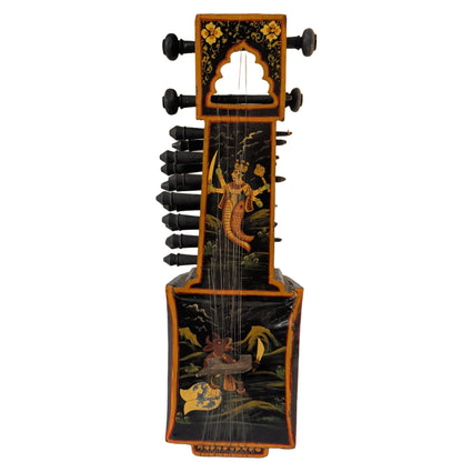 Antike Sarangi aus Holz (54 cm) – Handbemaltes Indisches Streichinstrument (Vintage) – Ansicht 2 | orientcrafts