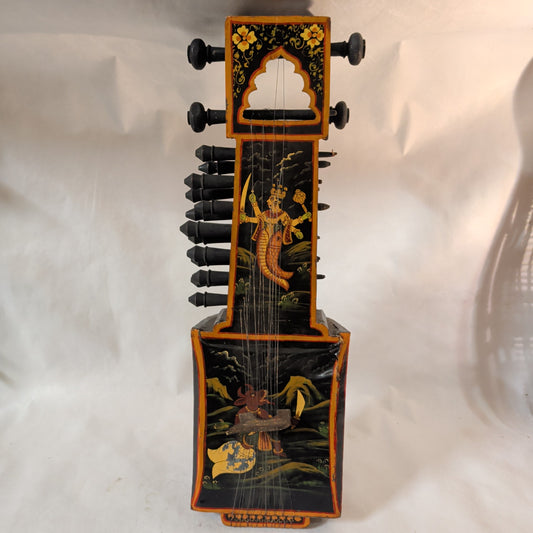 Antike Sarangi aus Holz (54 cm) – Handbemaltes Indisches Streichinstrument (Vintage)