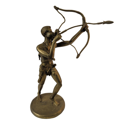 Afrikanischer Bogenschütze aus Messing (48 cm) – Geschmiedete Figur & Unikat | orientcrafts