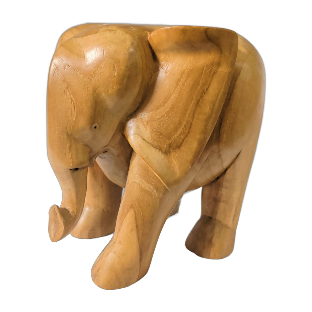 Elefant aus Teakholz – Rüssel gesenkt, ca. 30 cm | orientcrafts