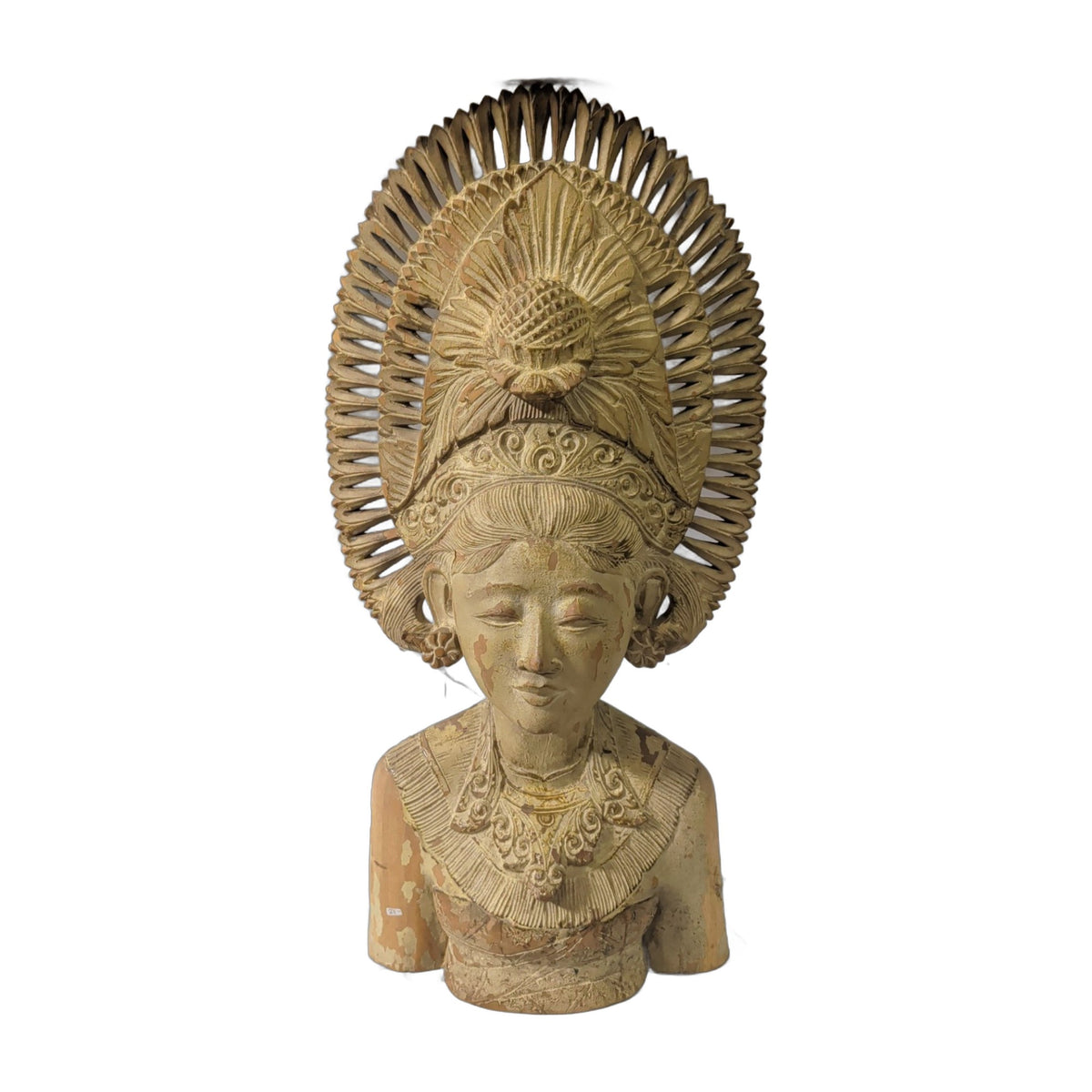 Bali-Büste aus Holz – Tänzerin mit Krone, ca. 60 cm | orientcrafts