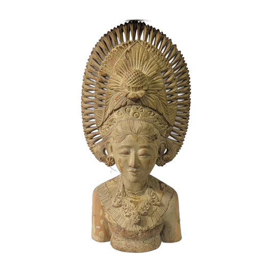 Bali-Büste aus Holz – Tänzerin mit Krone, ca. 60 cm | orientcrafts