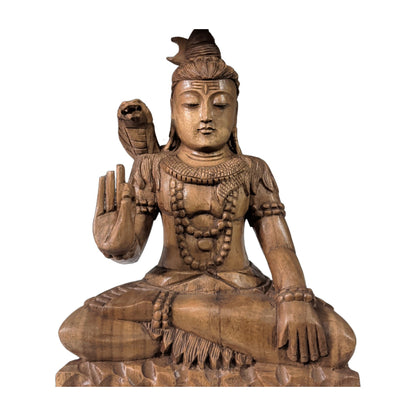 Shiva aus Holz – handgeschnitzt, sitzend | orientcrafts