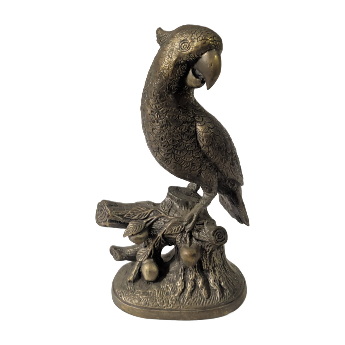 Kakadu aus Messing – auf Baumstamm, ca. 35 cm | orientcrafts