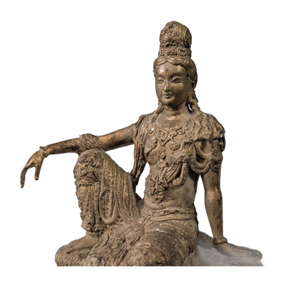 Quan Yin aus Bronze – sitzend, Vintage – Ansicht 3 | orientcrafts