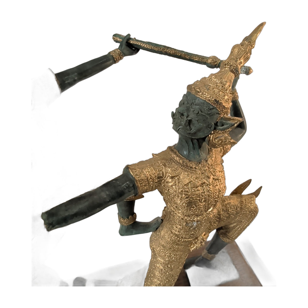 Ramakien-Kampfszene aus Bronze – vergoldet, ca. 50 cm – Ansicht 3 | orientcrafts