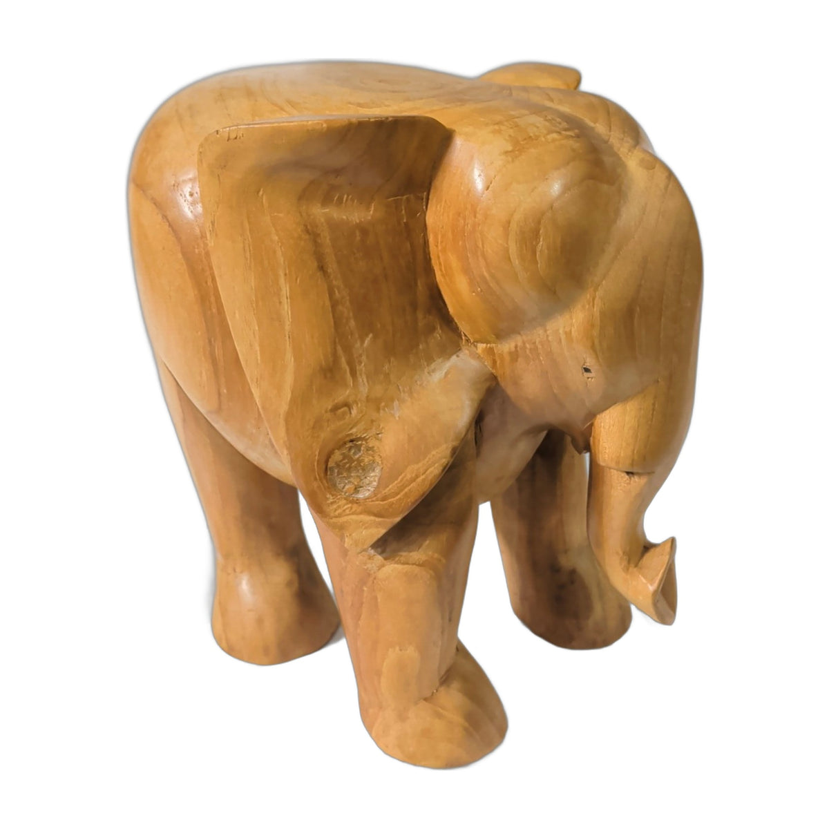 Elefant aus Teakholz – Rüssel gesenkt, ca. 30 cm – Ansicht 3 | orientcrafts